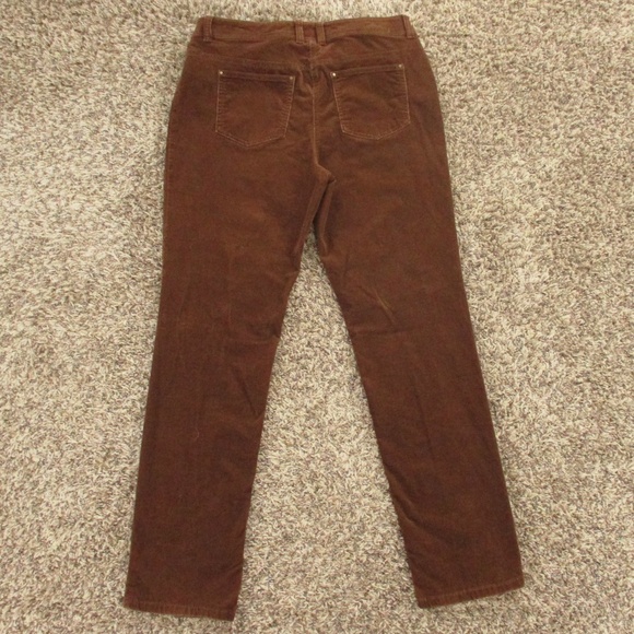 Chico's Pants Women's 1 Brown Corduroy Straight Leg Stretch - Picture 2 of 8